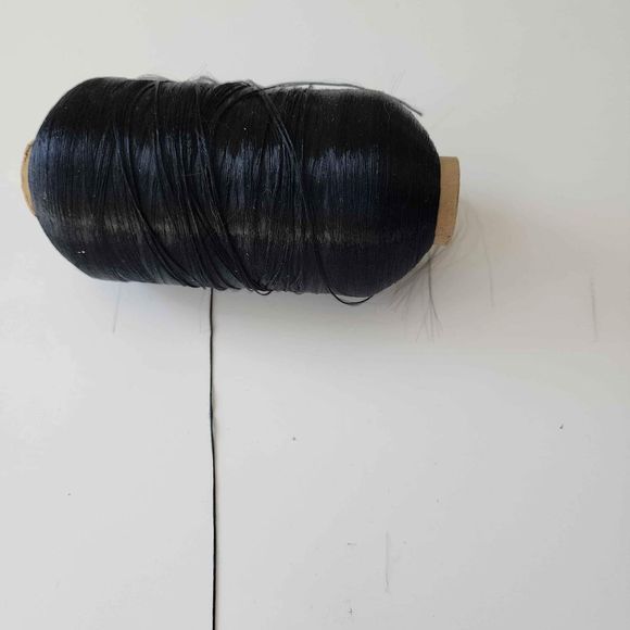 Vintage Black Thread Silky 5" Tall Large Spool Sewing quilting craft - Picture 4 of 4
